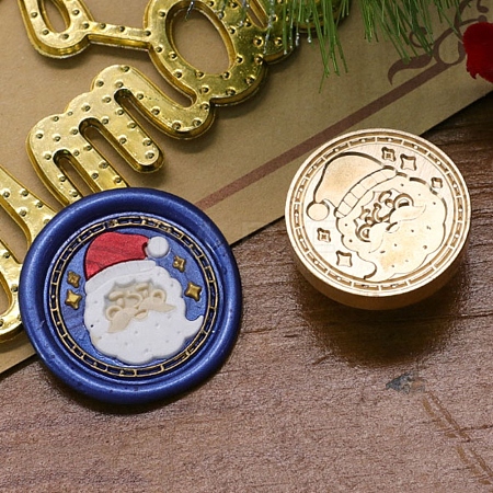 Christmas Series Wax Seal Brass Stamp Head AJEW-M037-01G-17-1