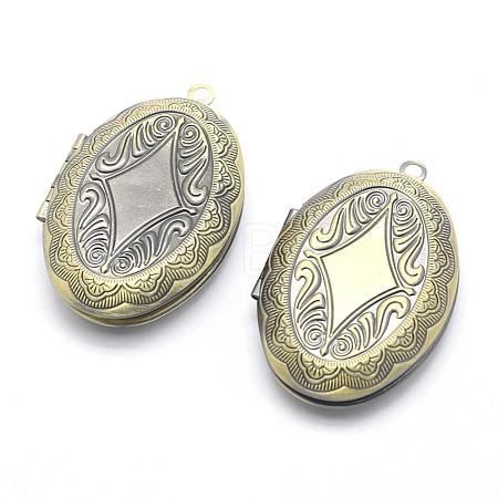 Brass Locket Pendants KK-F717-08AB-NR-1