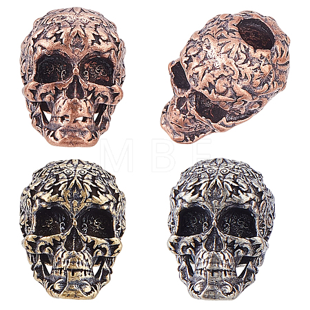3Pcs 3 Colors Brass European Beads KK-FH0008-39-1