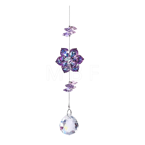 Glass Flower Hanging Ornaments PW-WG452EB-02-1