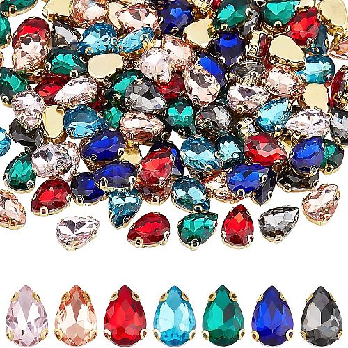 175Pcs 7 Colors Sew on Rhinestone RGLA-FH0001-01-1