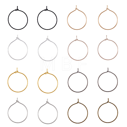 400Pcs 8 Colors Iron Hoop Earrings IFIN-FH0001-72A-1