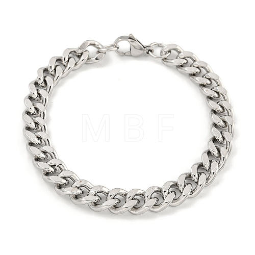 Non-Tarnish 201 Stainless Steel Cuban Link Chain Bracelets for Women and Men BJEW-F473-04P-02-1