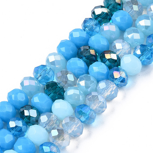Electroplate Glass Beads Strands X-EGLA-N002-12E-1