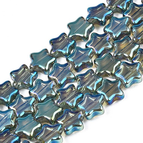 Electroplate Glass Beads Strand EGLA-S188-17-B01-1