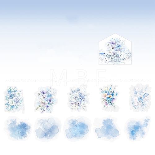 10Pcs Starry Bouquet PET Waterproof Stickers PW-WGEFAAE-04-1