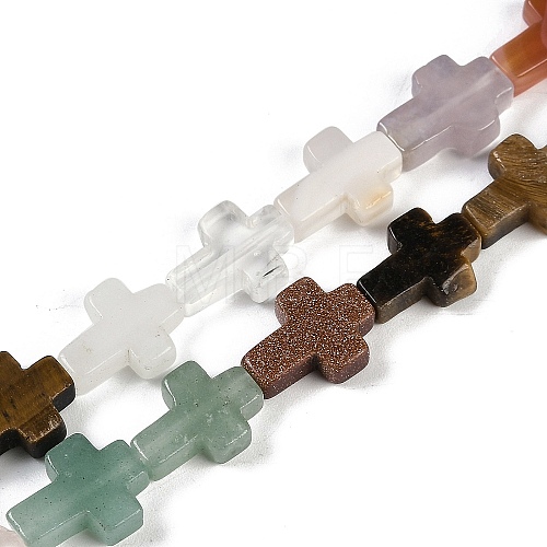 Natural & Synthetic Mixed Gemstone Beads Strands G-I369-A26-02-1