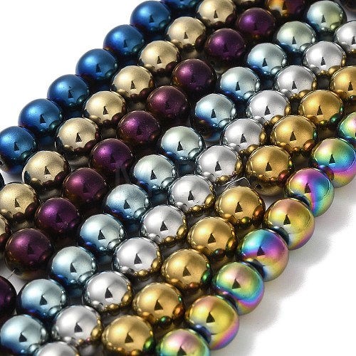 Electroplated Synthetic Magnetic Hematite Beads Strands G-I364-K01-1