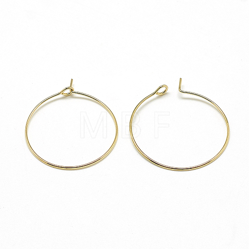 Brass Hoop Earrings X-KK-T032-005G-1