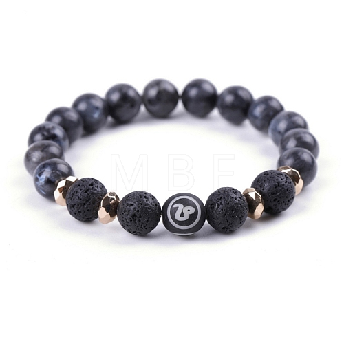 Natural Lava Rock Stretch Bracelets PW-WG48909-05-1