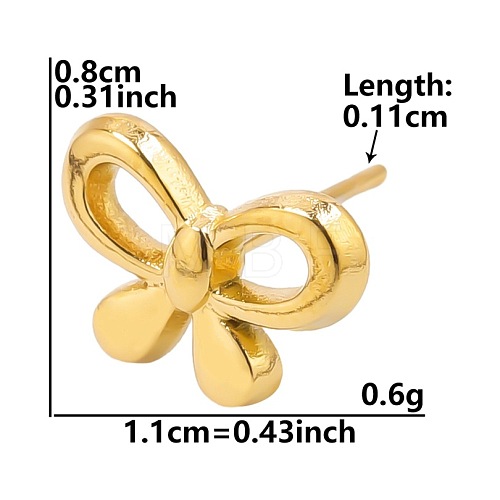 Bowknot Stainless Steel Stud Earrings for Women PJ9303-4-1