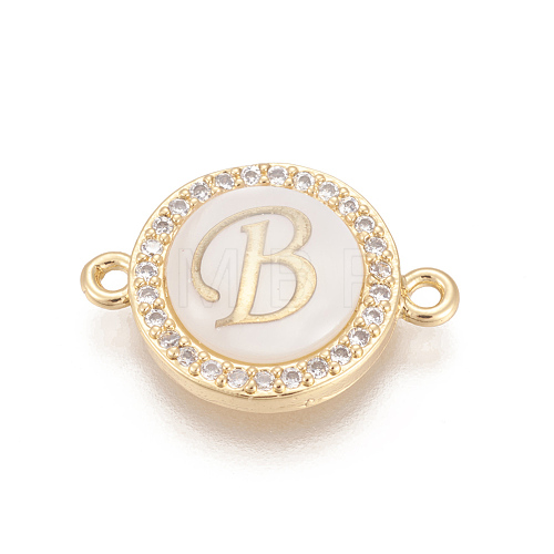 Brass Micro Pave Cubic Zirconia Links ZIRC-L078-006B-NR-1