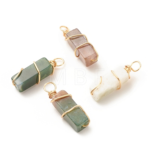 Natural Indian Agate Pendants PALLOY-JF01581-02-1