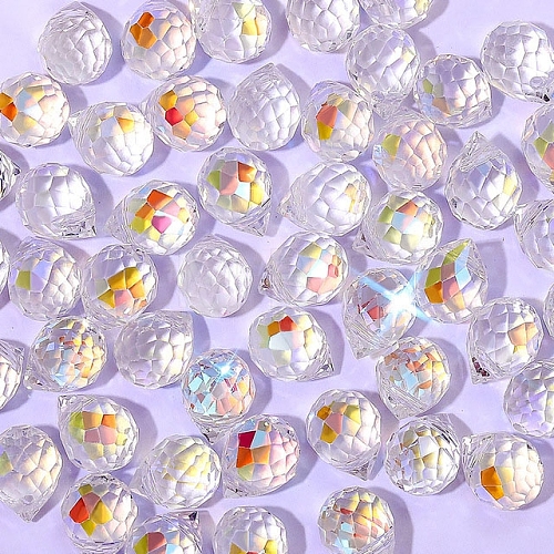 50Pcs Teardrop Transparent Glass Charms PW-WGCC72C-14-1