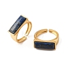 Brass with Natural Lapis Lazuli Cuff Open Rings for Women GG-CBA0B5A-04G-01-4