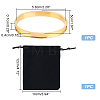 1Pc Stainless Steel Grooved Bangles STAS-UN0042-51G-3