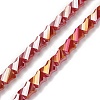 Electroplated Glass Beads Strands GLAA-G092-A-07-1
