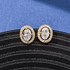 Brass Micro Pave Cubic Zirconia Stud Earrings for Women EJEW-F418-12G-1