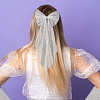 Cloth Bride Long Mesh Gloves & Acetate Hair Barrettes Kits AJEW-DR0002-62-5