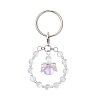 Alloy & Glass & Synthetic Moonstone Keychain KEYC-JKC01030-4