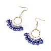Glass Braided Beads Dangle Earrings EJEW-MZ00747-03-4