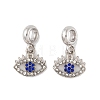 Rack Plating Alloy Crystal & Capri Blue Rhinestone European Dangle Charms FIND-C055-17P-1