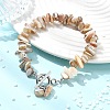 Nuggets Natural Freshwater Shell Charm Bracelets BJEW-JB14016-2