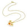 Imitate Austrian Crystal Bicone Glass & Glass Pearl Beaded Heart Pendant 304 Stainless Steel Cable Chain Necklaces for Women NJEW-MZ00154-4