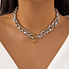 Alloy Heart Pendant Irregular CCB Plastic Beaded 2-Strand Necklaces for Women FS-WG5DF6F-01-1
