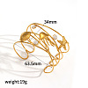 304 Stainless Steel & Cat Eye Cuff Bangles WG7AE9E-01-1