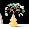 Natural Aventurine Chips Tree of Life Decorations with Topaz Gourd Base PW-WG5DF67-03-1