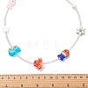 Summer Beach Handmade Lampwork Fish Octopus & Porcelain Flower & Star Natural Shell & Electroplate Glass Beaded Necklaces NJEW-TA00248-4
