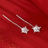 Snowflake 999 Sterling Silver Micro Pave Clear Cubic Zirconia Ear Thread FS-WG73423-02-1