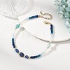 Dyed Natural Malaysia Jade & Blue Aventurine & Amazonite Beads Beaded Anklets for Women AJEW-AN00832-03-1