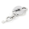 Tibetan Style Padlock and Key Alloy Pendants TIBEP-A11221-AS-NR-2