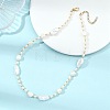 Natural Baroque Keshi Pearl Nuggets & Glass Seed Beaded Necklaces for Women NJEW-JN06067-1