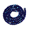 Electroplate Opaque Solid Color Glass Beads Strands EGLA-A044-P4mm-L07-3