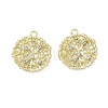 Alloy Rhinestone Pendants Round Charms RB-CBA7D90-04G-A-1