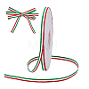 50 Yards Tricolor Polyester Striped Grosgrain Ribbon OCOR-WH0078-199A-7
