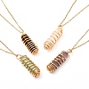 Double Pointed Mixed Stone Pendant Necklace for Girl Women NJEW-JN03684-1