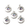 Brass Micro Pave Clear Cubic Zirconia Glass Pendants ZIRC-C024-06P-01-1