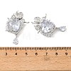 Brass & Clear Cubic Zirconia Pendants KK-G558-04P-3