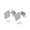 304 Stainless Steel Micro Pave Clear Cubic Zirconia Stud Earrings EJEW-H018-03P-02-2