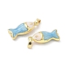 Brass Enamel Pendants KK-Z134-06G-01-2