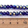 Electroplate Transparent Glass Beads Strands EGLA-A046-01B-02-4