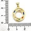 Brass Micro Pave Clear Cubic Zirconia Pendants KK-G521-01G-O-01-3