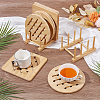 8Pcs 2 Styles Bamboo Cup Mats DJEW-GO0001-17-4