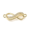 Brass Micro Pave Clear Cubic Zirconia Connector Charms KK-CBAA632-33G-1