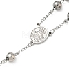 Tarnish Resistant Men's Rosary Bead Necklace with Crucifix Cross NJEW-I011-8mm-06-2