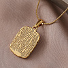 316 Surgical Stainless Steel Enamel with Imitation Pearl Rectangle with Flower Pendant Necklaces for Women ST9494-4